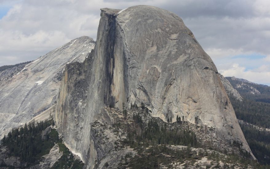 Half Dome granite monolith in Yosemite Valley National Park in California