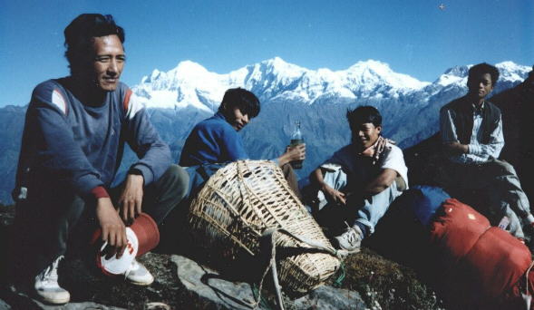 Trekking crew on route to the Ganesh Himal